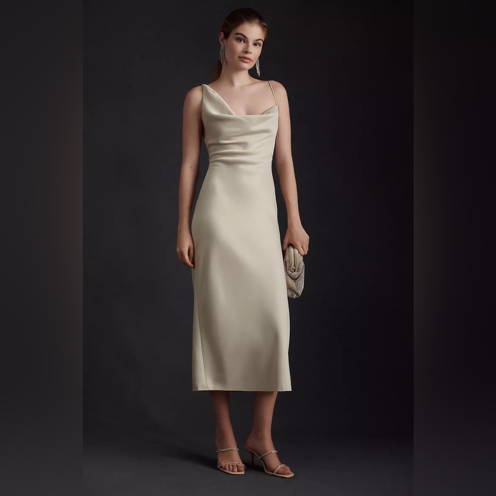 BHLDN August Satin Charmeuse Midi Dress